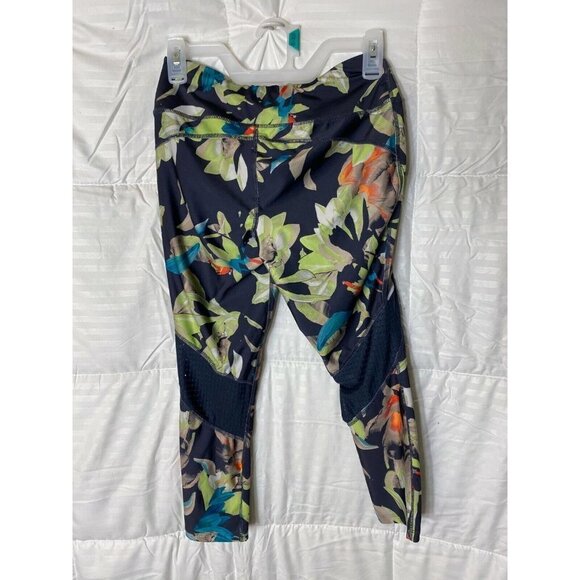 AVIA WOMENS WORKOUT RUNNING PANTS SIZE XS  0/2 CAPRI CROPPED ABSTRACT DESIGN - Picture 2 of 2